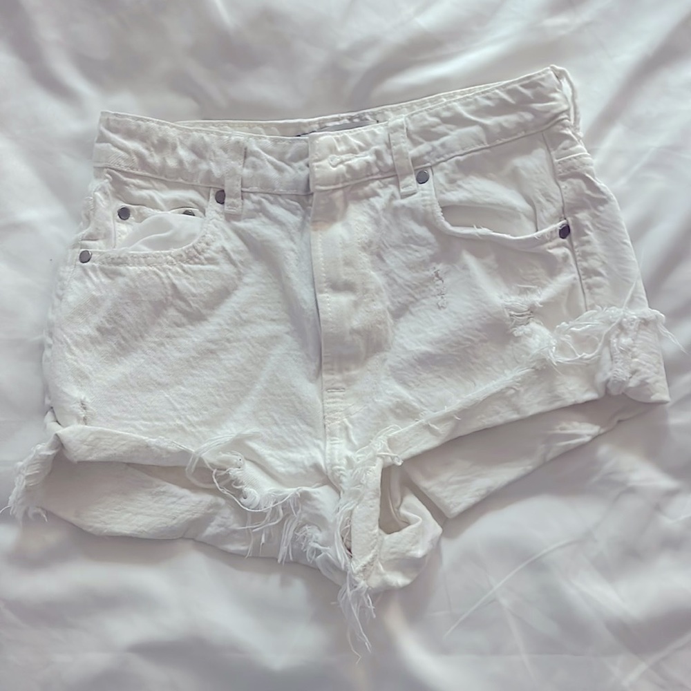 Zara White Jean Shorts